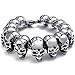 Elove Jewelry Large Gothic Skull Biker Stainless Steel Men's Bracelet