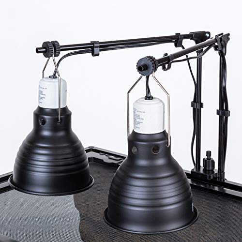 REPTI ZOO Reptile Dual Lamp Stand Lamp Hanger Holder Adjustable Metal