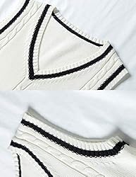 Gihuo Women's V Neck Trendy Sweater Vest Cable Knit
