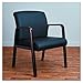 Alera Reception Lounge Series Guest Chair, Mahogany/Black Leather