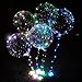 DANIDEER Led BoBo Balloons Warm White/Pink/Blue, 18 Inch 5 PCS Transparent Helium Balloons with String Lights, LED Light Balloons for Christmas, Birthday, Wedding and Party Decoration (Blue)
