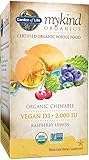 Garden of Life mykind Organic Vitamin D3 2000 IU - Vegan Whole Food Supplement for Immune and Bone Health, Raspberry Lemon, 30 Chewable Tablets