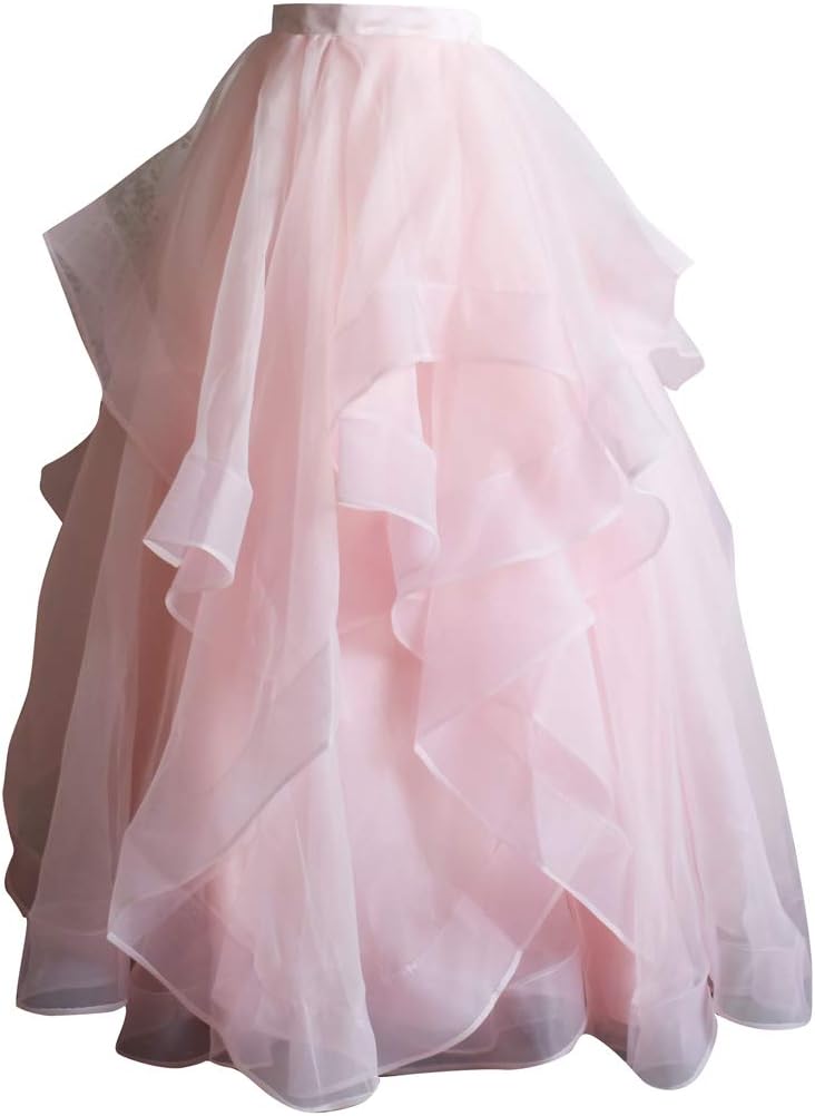 flowerry Women Maxi Bridal Skirt Wedding Skirt With Train Party Prom Skirt