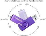 ENUODA 16GB USB 2.0 Flash Drive 2 Pack Swivel Design Purple Blue view 4