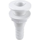 SEAFLO Thru Hull Fitting, Marine Boat, Plastic Drain Overflow Connector, Corrosion Resistant Saltwater Safe, Bilge Port Deck Outlet,(⅝,&frac34;,1,1⅛,1&frac14;,1&frac12;, &amp; 2" Options)(1,2,5, &amp;10 Packs)(White/Black)