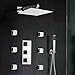 Wall Mount Thermostatic Shower Faucet Sets Complete Six Jets Spa Body Massage with 12