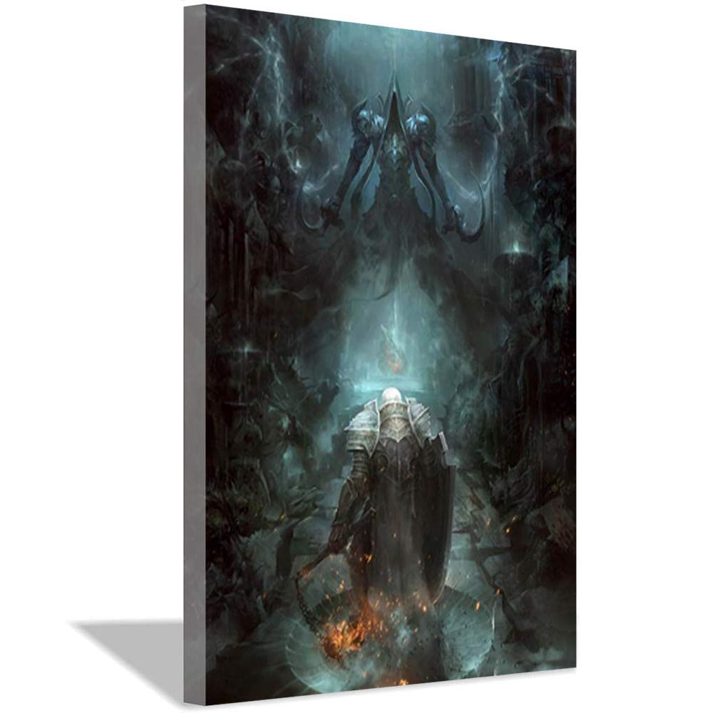 Printed 1 Panel Canvas, Diablo 3 Reaper of Souls Game Poster, Home Decor for Living Room, Picture on