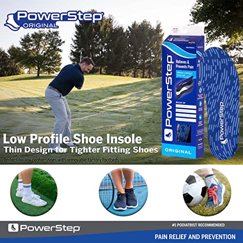 PowerStep Original Insoles Arch Pain Relief Orthotics for Tight Shoes