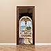 Fymural 3D Door Wallpaper Murals Wall Stickers-Portuguese Sea View for Home Decoration Self-Adhesive Vinyl Removable Retro Art Door Decals 30.3x78.7