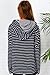 CUPSHE Fashion Women's Stripe Printing Casual Zip Coat Hooded Sweatshirt