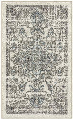 Maples Rugs Distressed Tapestry Vintage Kitchen Rugs Non Skid Accent Area Floor Mat Made In Usa] 18 X 210 Neutral