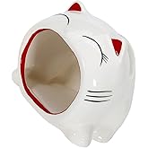 Hemobllo Ceramic Cat Phone Stand with Amplifier Desktop Mobile Phone Rack and Unique Cat Decoration for Home Office Desk Accessories
