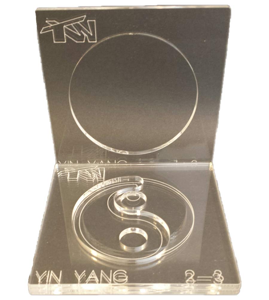 YIN YANG 4" - Taijitu - Acrylic Router Inlay Templates for Precise Wood Inlay Designs by Tarter Woodworking (MLIS) Multiple Layer Inlay System, Guaranteed to Work with Router Inlay kit, Made in USA