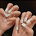 Extra Long Fake Nails White Clear Moo Square Top Lady False Nails Dandelion Flower Decor Z473