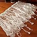 DOKOT White Lace Sheer Balloon Curtains Roman Embroidered Tie Up Ruffle Valance