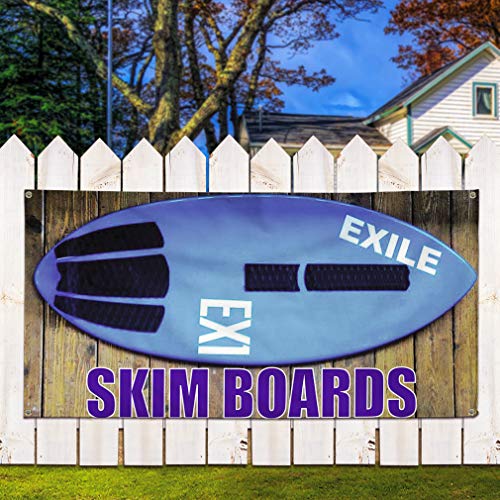 Vinyl Banner Sign Skim Boards Sports Skim Boards Outdoor Marketing Advertising Blue - 28inx70in (Multiple Sizes Available), 4 Grommets, Set of 3 - Thumbnail 6