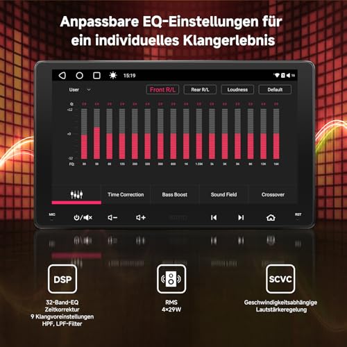ATOTOOUT 9 Inch Android Car Stereo Double Din (6GB/128GB), CarPlay/Android Auto Wireless, QLED Touch Screen, 4G, Wi-Fi, Bluetooth, USB, DSP, AMP, SUB, GPS & AI, 1080P Front and Rear Cameras, S8G2099UN