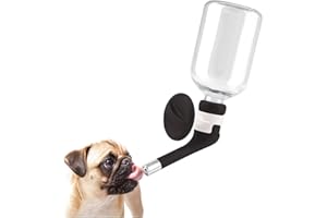 Andiker No-Drip Dog Water Dispenser Bottle-Dog Kennel Cage Water Dispenser Water Drinker Kettle for Pets can be Raised and Lowered Drinking Water Feeding Cage Water Bottle for Dogs (Black)