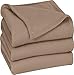 Utopia Bedding Fleece Blanket Queen Size Tan Soft Warm Bed Blanket Plush Blanket Microfiber