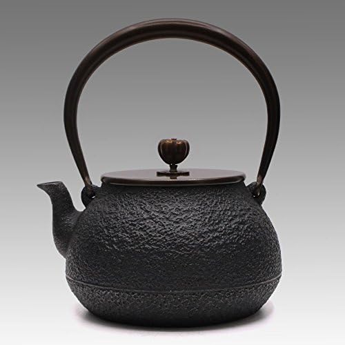 TOWA Workshop Japanese Style Cast Iron Kettle Tetsubin Teapot with Strainer Black 40 oz (1.2L)