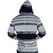 Men's Stripe Zip Up Heavy Blend Sherpa-Lined Fleece Hoodie Sweatshirt