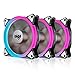 Aigo Aurora C3 Kit 3 Pack RGB Case Fan LED 120mm Speed Controllable High Performance High Airflow Adjustable Color PC CPU Computer Case Cooling Cooler With Controller