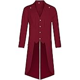 DZMDIP Mens Steampunk Pirate Tailcoat Jacket Gothic Victorian Tailcoat Renaissance Vintage Coat Halloween Costume