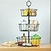 3 Tier Woven Rustin Wrought Iron Wire Basket with Top Handle 15.25'' d x 28'' Tall by Giftburg