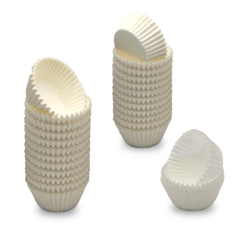 Mombake Mini Cupcake Cases Premium Greaseproof Muffin Baking Cups(White, 500-Count) — image 1