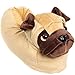 Funziez! Animal Slippers - Plush Pug Dog Slippers (Light Brown, X-Large)