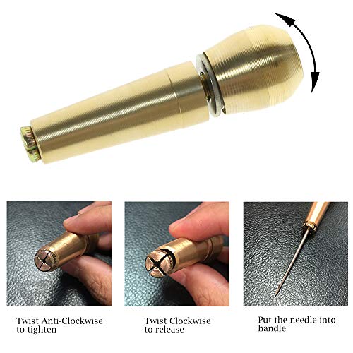 BIGTEDDY - 4pcs Needles Canvas Leather Sewing Awl Hand Stitcher Kit Tools for Shoes Repair - Thumbnail 4