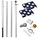 Yaheetech Spining Aluminum Flagpole,16ft Outdoor Halyard Pole, with 2 of American Flags(3'x5')