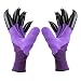 Garden Genie Gloves with Claws（2019 Upgrade）, Waterproof and Breathable Garden Gloves for Digging Planting, Best Gardening Gifts for Women and Men (Purple 1 Pairs)