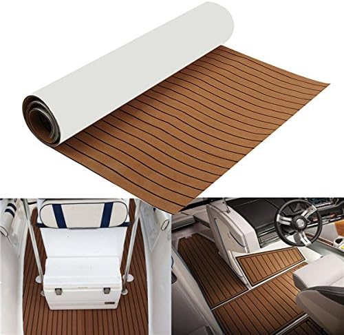 Lovinn EVA Foam Brown Faux Teak Boat Flooring Decking Sheet Pad 2400x1200x6mm