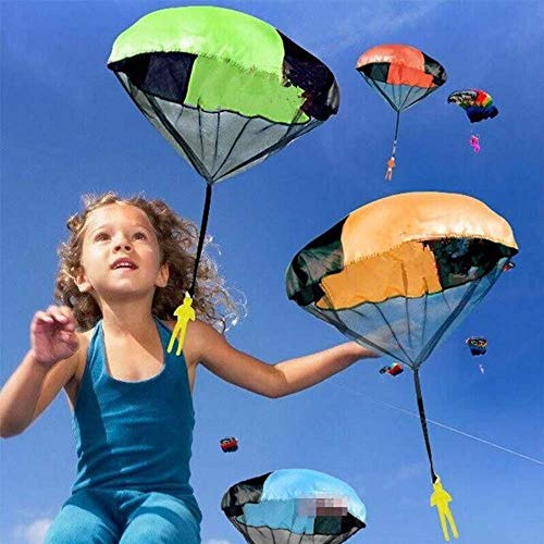 ZJQY Fun Cool New Gifts for 3-12 Year Old Boys, Outdoor Toys for 3-12 Year Old Boys Girls Parachute Toy, No Battery Nor Assembly Required (4 Pieces Set)