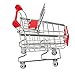 MagicW Mini Shopping Cart Trolley for Desktop Decoration Ornament Toys Novelty Mini Toy Shopping Cart - Pen/Pencil/PostIt Holder Desk Accessory Red