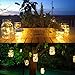 Hanging Solar Fariy Jar Lights,6 Pack Large Size Glass Mason Jar Solar Powered 30 LED String Fairy Firefly Lantern Lights for Outdoor Patio Garden Yard Fence Wedding Table Decoration Lights