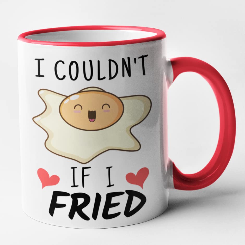 Couples Bacon and Egg Anniversary Valentines Funny Mug Set (Red)