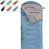 Camping Sleeping Bag-Envelope Mummy Outdoor Lightweight Portable Waterproof Perfect for 20 degree Traveling,Hiking Activities(Sky Blue / Left Zip, Rectangular)