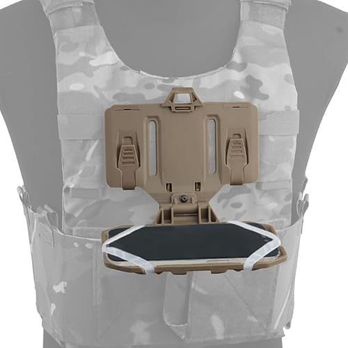 Foldable Tactical Vest Chest Rig Phone Holder, Molle Plate Carrier
