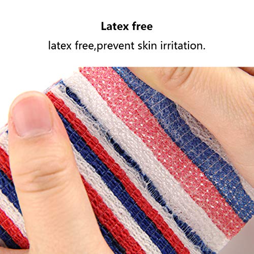 AUPCON Self Adhesive Bandage Vet Tape Cohesive Bandages Bulk Self Adherent Wrap Non-Woven for Pets Animals & Ankle Sprains & Swelling Supply, FDA Approved 4 Inches x 5 Yards