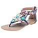 Odema Summer Bohemian Beaded Flat Womens Beach Thong Sandals