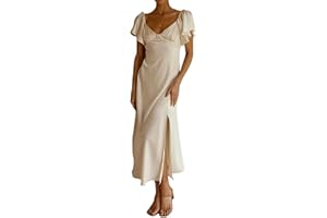 PHICIA 2025 Summer Women's Satin Off Shoulder Formal Dress Wedding Guest Elegant Butterfly Sleeve Split Cocktail Prom Midi Dresses