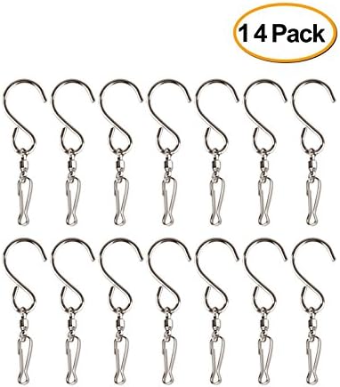 Bestsupplier 14 Pack Swivel Hooks Clips for Hanging Wind Spinners Wind Chimes Crystal Twisters Party Supply S Hooks