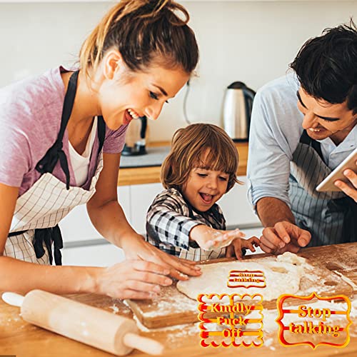 Funny Cookie Molds for Baking,4pcs Cookie Molds with Good Wishes, Christmas Biscuit Cutters for Baking Chocolate DIY , Rude Cookie Cutters with Adult Rude Sayings Cuss Words