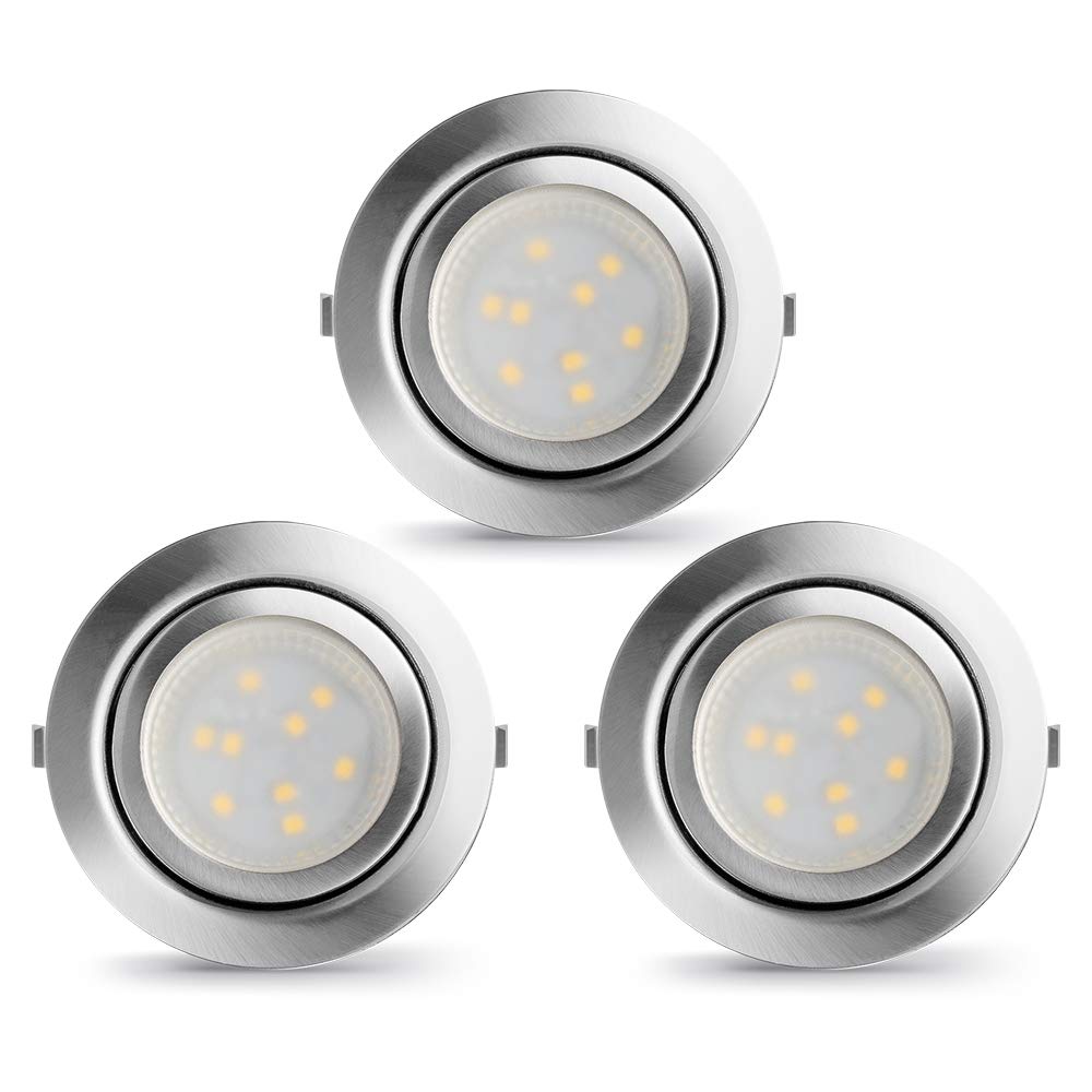Photo 1 of LED Puck Lights Wired Recessed Under Cabinet Lighting Dimmable,2.4In Cutout Halogen Bulb Retrofit,12V Under Counter Light Fixtures for Kitchen,Shelf Lamp,3000K Warm White Round Cabinet Lights,3pcs
