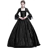 STIOEDYUAN Women's Medieval Queen Vitorian Dress Gothic Ball Gown Renaissance Royal Halloween Fancy Costume