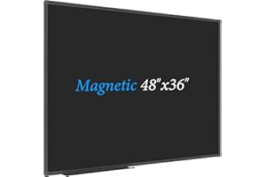 JILoffice Magnetic Black Chalkboard/Black Board 48 x 36 Inch, Black Aluminum Frame Board with Marker Tray for Office Home and School
