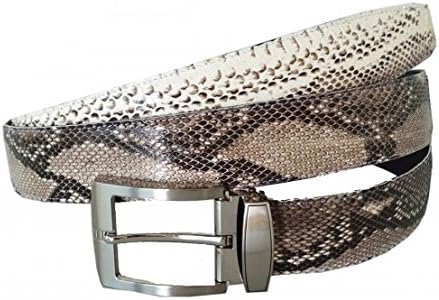 Authentic Snake Skin Men's Genuine Python Leather Pin Belt 39-41 Natural White