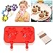 Silicone ICE POP Mold,DiDaDi 2 Cavities Cute ICE CAREM Bar Mould,Popsicle Molds DIY ICE CREAM Maker,Silicone Jelly Chocolate Candy Soap Molds with 20 Wooden Sticks - Paw by DiDaDi